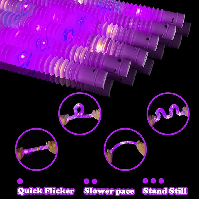 24 PCS Purple Glow Sticks Party Favors for Kids, Light Up Necklaces Bracelets Accessories for Toddlers,Halloween Birthday Party Basket Goodie Bag Stuffers Fillers,Treats Prizes Toys Gifts for Boy Girl