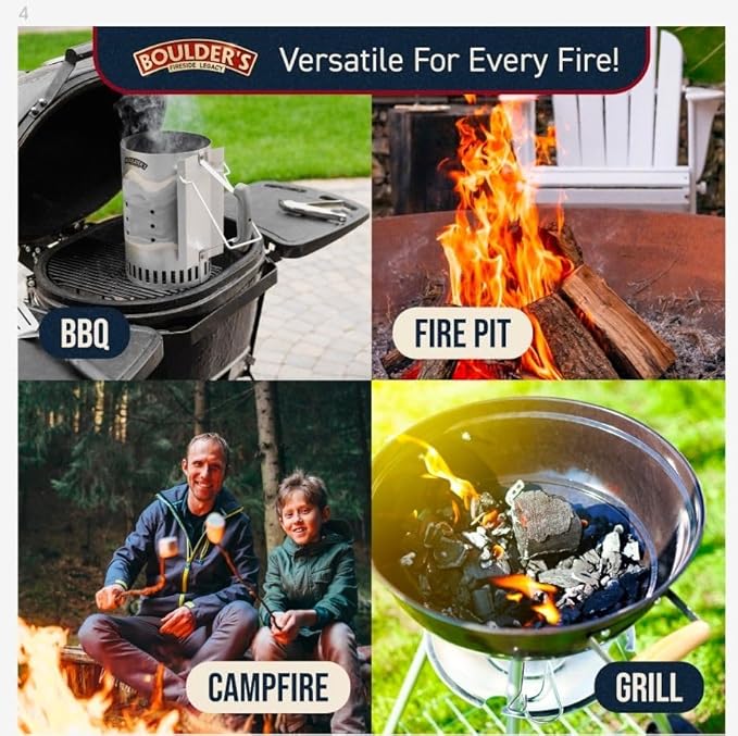 Fire Starter Rolls 200 pcs - Value Pack - Waterproof, Odorless - for BBQ, Charcoal Grills, Camping, Fire Pit, Indoor Fireplace, Wood Stove - Natural, Quick Ignition, Long Burn Charcoal Starter