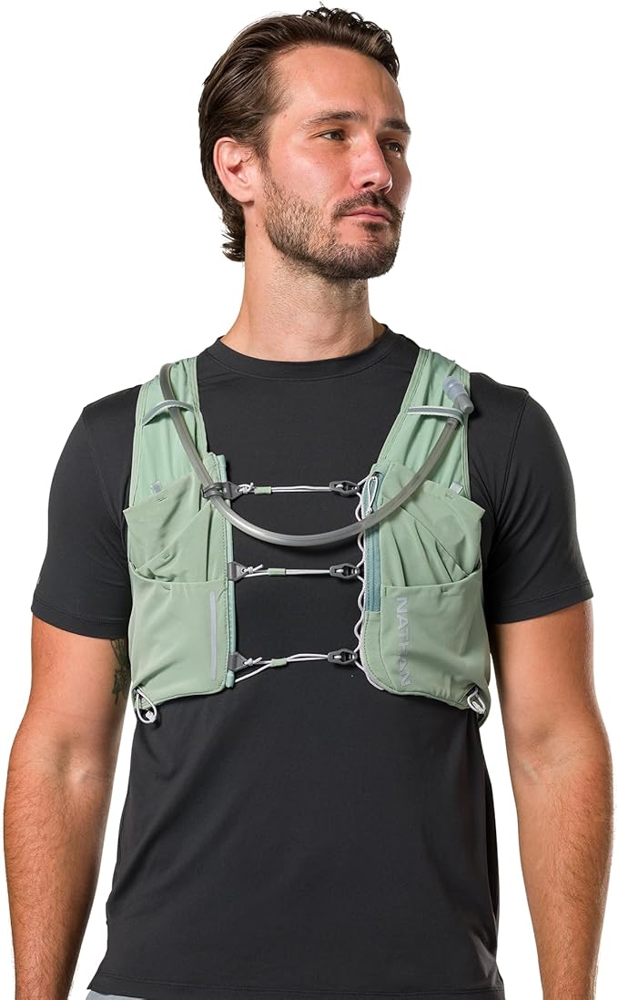 Nathan 12L Hydration Vest ??Quick-Fit Adjustments, Breathable Mesh, 1.6L Bladder, 8.8 oz, 6 Pockets, Pinnacle Pro