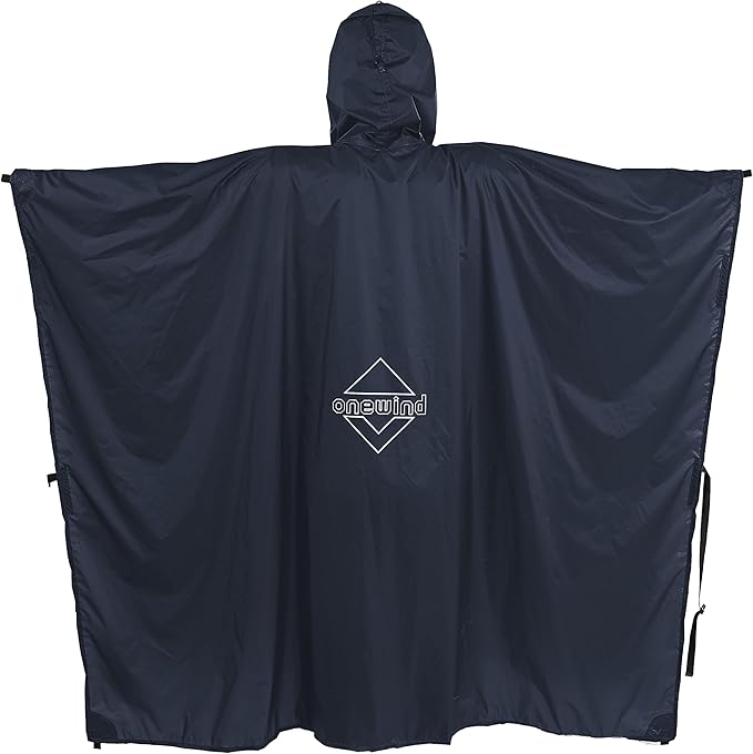 onewind Hooded Rain Poncho, Silnylon Rain Coat Versatile Survival Shelter Waterproof Breathable Lightweight Poncho