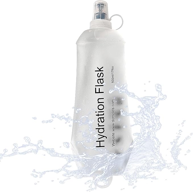 J.CARP 500ml Soft Flask Running Water Bottles, TPU Foldable Running Hydration Flask for Hydration Pack Cycling Hiking Climbing Outdoors Motorbike White