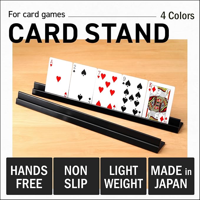 Lightweight Non-Slip Card Holder Stand ??Set of 2, 13.4 Inches ??Made in Japan for Card Games and TCG, Anti-Skid Base (2 Pack-Black)