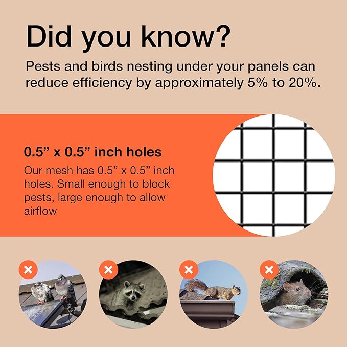 MaPorch Squirrel Netting Metal PVC Coated Galvanized Steel Mesh - 6 in x 50 ft Black - Under Fence Barrier Mesh - Squirrel Wire Guard & Bird Netting - Solar Panel Protection & Garden Fencing