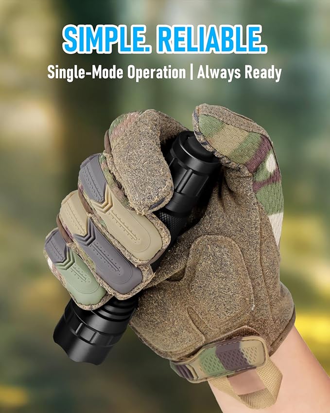 ULTRAFIRE Tactical Flashlight with Holster, Single Mode LED Flashlight 1000 High Lumen Duty Flashlights with Belt Holster and Charger, Bright Small Flash Light WF-501B