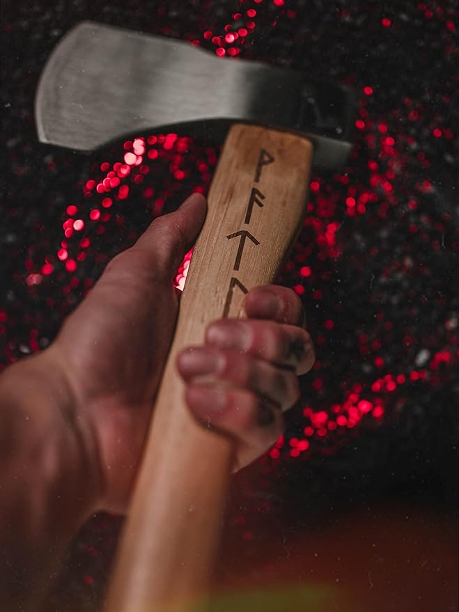 WATL Ragnar Throwing Axe: World Axe Throwing League Premium Competition Throwing Axe with Throwing Hatchet Nylon Sheath and Nordic Engraved Hickory Wooden Handle