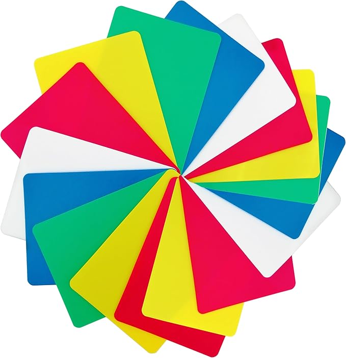 XANADU 15 Pack Plastic Poker Cut Cards Poker Size Casino Deck Cutting Cards with Smooth & Matte Sides – 5 Assorted Colors