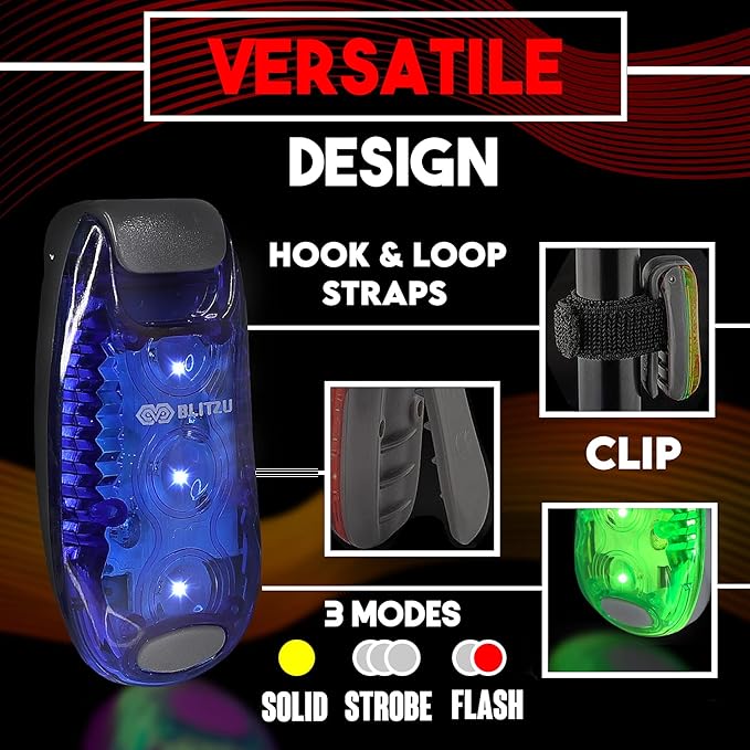 4 Pack LED Safety Light, Clip on Reflective Gear Lights for Walking at Night, Running, Jogging, High Visibility Strobe Light Accessories for Runners, Kids, Hiking, Kayak, Cycling, Camping, Boat
