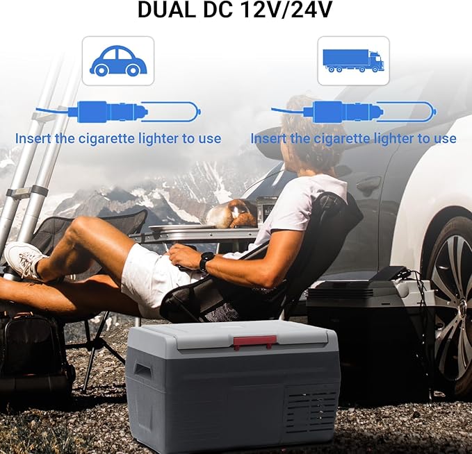 Smad Electric Cooler,Portable Refrigerator 12V/24V DC,Car Fridge 21 Quart (20 Liter),12v Refrigerator -4℉-68℉ Portable Fridge Freezer,Compressor Car Cooler for Truck,Vehicles,Camping