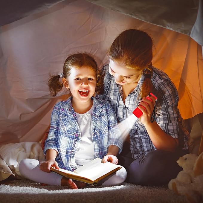 Riakrum 60 Pack 9 LED Flashlight Bulk Small Plastic Handheld Flashlights with Lanyard for Home School Night Reading Emergency Christmas Gifts, AAA Batteries Included(Cute Color)