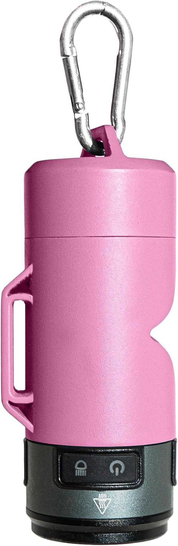 Lumi Dog Waste Bag Holder with LED Flashlight, Hands-Free Dog Walking Accessory with Carabiner Clip & Bags - Great for Camping and Lighting Your Path (PINK)