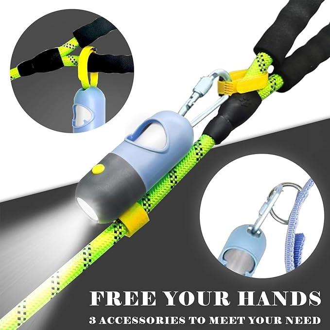 Dog Poop Bags Holder with LED Flashlight, Sky Blue, 15 Bags, 3 Accessories