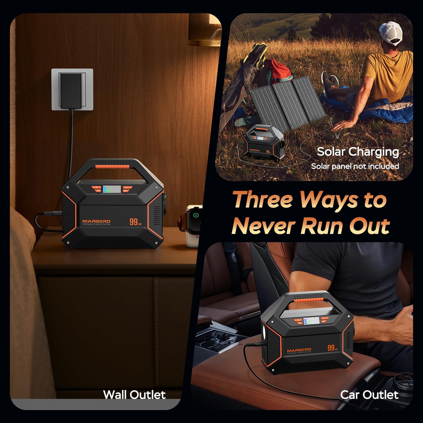 MARBERO 155Wh Solar Generator with Solar Panel Included 30W Solar Panel Kit