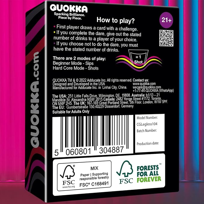 QUOKKA Card Games for Adults Let?™s Get Legless - Spicy Adult Games for Party Game Night with 104 Hilarious Dares & Risky Questions, Inappropriate Challenges to Spice Up The Night, Only 21+