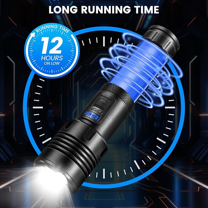 Rechargeable Flashlights High Lumens, 99000 Lumens Super Bright Flashlight with 5 Modes, Waterproof Powerful LED Flash Light for Home Camping Hiking(2 Pack)