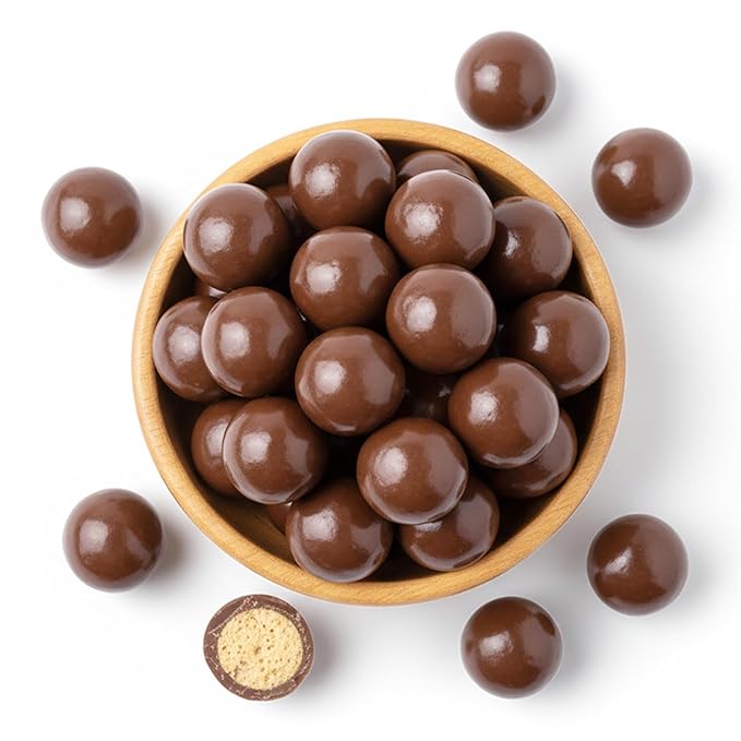 NY Spice Shop Belgian Dark Chocolate Malt Balls Party Decorations - 1 Pound Malted Milk Balls Candy Birthday Gifts - Chocolate Malted Milk Ball - Dark Chocolate Malt Ball Holiday Snacks