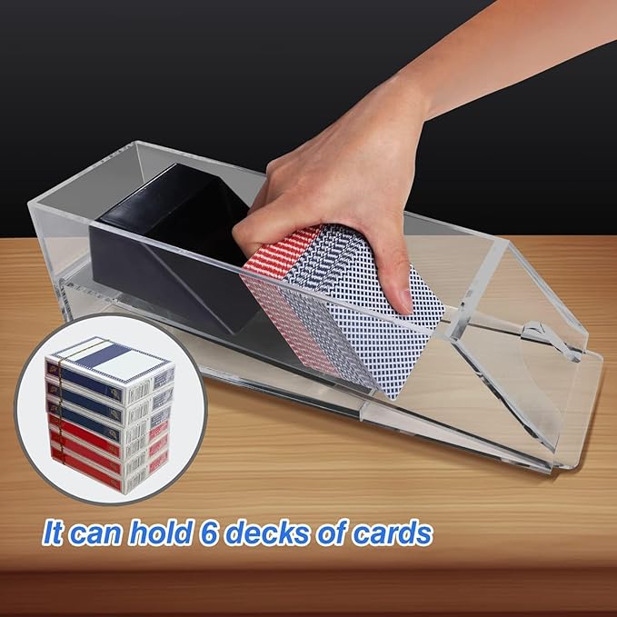 GSE Blackjack Game Combo Set with Blackjack Layout Felt, 6-Deck Automatic Card Shuffler, 6-Deck Dealer Shoe and Discard Holder Tray, 5 Cut Cards. - Great for Family, Casino Game Night