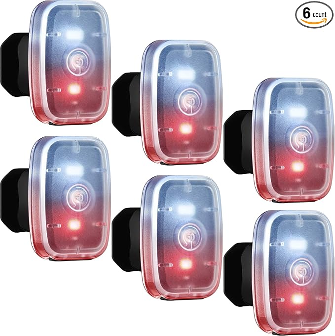 Mudder Running Lights for Runners Rechargeable LED Safety Lamps USB Rechargeable Clip on Strobe Bicycle Tail Lamps with 5 Modes Flashing Bike Lights for Night Riding Walking Hiking Pet Dog