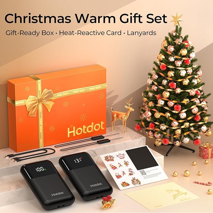 AI Hand Warmers Rechargeable 2 Pack, 4 Heat Levels (104??31°F), Real-Time Temp & Battery Display, Electric Hand Warmers, Fast Heating, Fits in Gloves/Pocket, Gifts for Women & Men