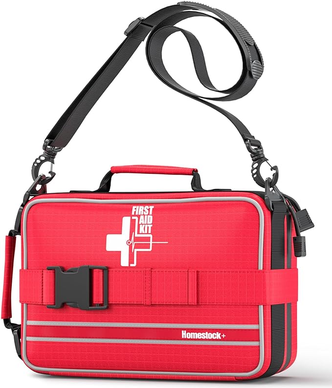 Advanced First Aid Kit, Comprehensive Trauma First Aid Kits with Labelled Compartments for Cars, Home, Office, Backpacking, Camping, Traveling, and Cycling -Upgrade 324 Piece