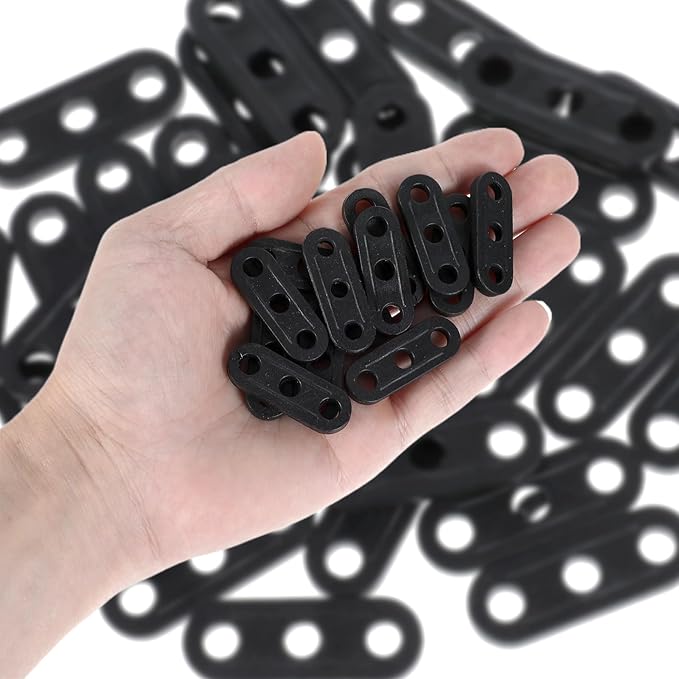 Rope Tightener, 30 PCS Tent Rope Tensioners Plastic Cord Tensioners Tent Wind Ropes Buckle Fasteners 3 Hole Paracord Tensioner Ropes Adjuster for Camping Hiking Picnic Outdoor Activities, Black