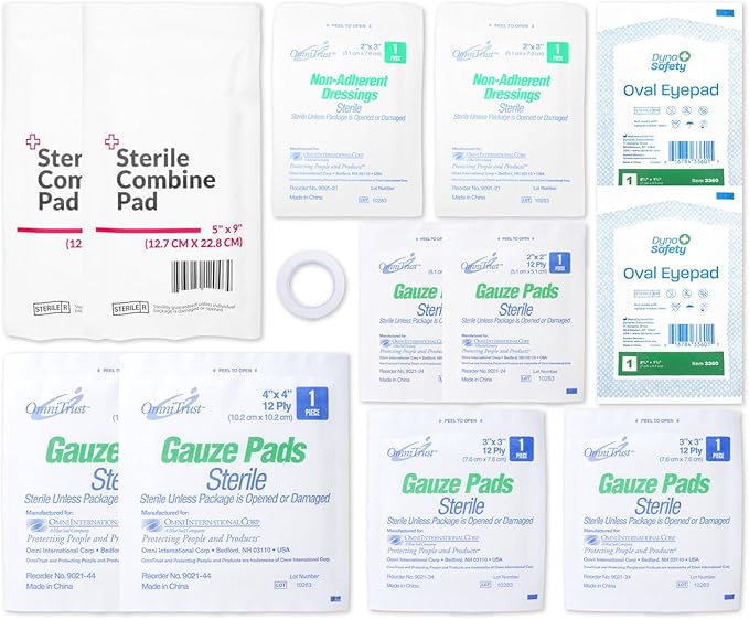 MFASCO First Aid Kit Refill Supplies Gauze Pack Refill