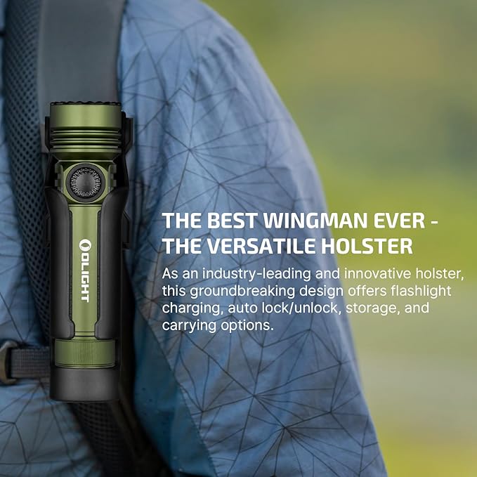 OLIGHT Seeker 4 Pro Rechargeable Flashlights, 4600 Lumens High Powerful Bright LED Light with USB C Holster, Waterproof IPX8 for Emergencies, Camping, Searching (OD Green)