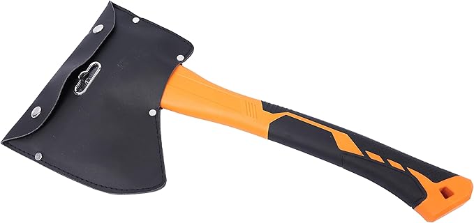 HFS(R) 14.5 Inch Axe Hatchet with Fiberglass Handle 21oz/600g Head Weight Heat-Treated Blade, Anti-Slip Grip, Perfect for Camping, Hiking, Woodworking