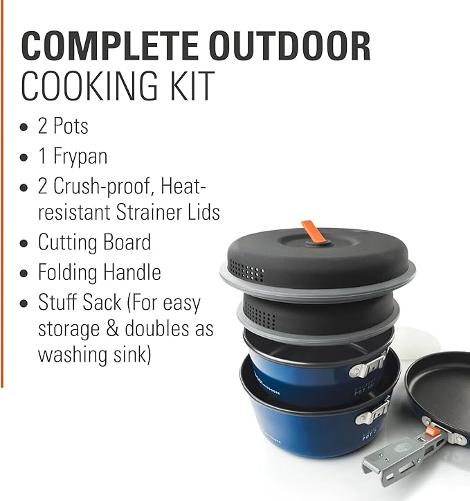 GSI Outdoors Bugaboo Base Camper, High-Efficiency Cookset ??Ceramic Non-Stick Coated
