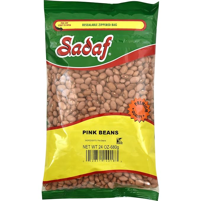 Sadaf Pink Beans - Dried Pink Beans for Cooking - Healthy & Vegetarian Meal - Kosher - 24 Oz Resealable Bag