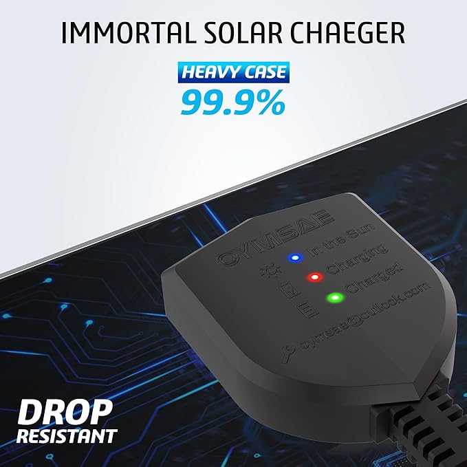 OYMSAE White 20W 12V Solar Panel Battery Charger Portable Waterproof Power Trickle Battery Charger & Maintainer for Car Boat Automotive RV with Cigarette Lighter Plug & Wiring Clip