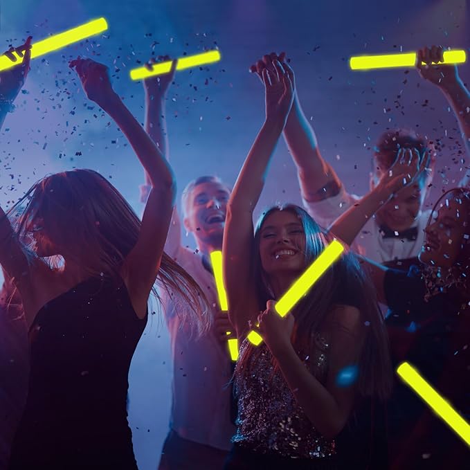 48Pack LED Glow Foam Sticks Bulk,Light Up Glow Sticks with 3 Flashing Modes,Yellow Glow Wands Party Pack,Glow In The Dark Party Supplies for Halloween,ThanksGiving Day,Christmas,Birthday