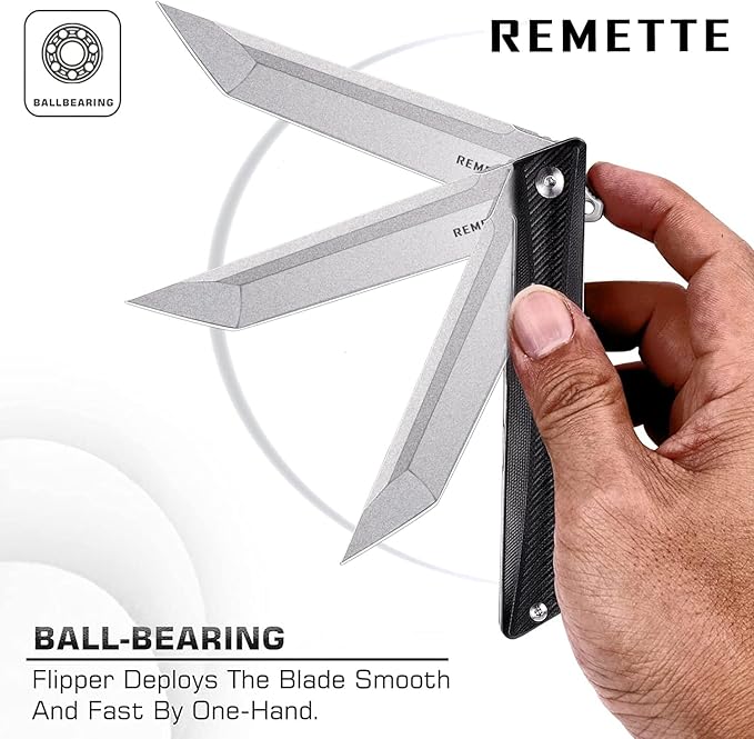 Pocket Knife GD22K, Flipper Open D2 Steel Tanto Folding knife with Durable G10 Handle,Men Women Everyday Carry EDC Knife,Sharp Camping Hiking Daily Work Knives