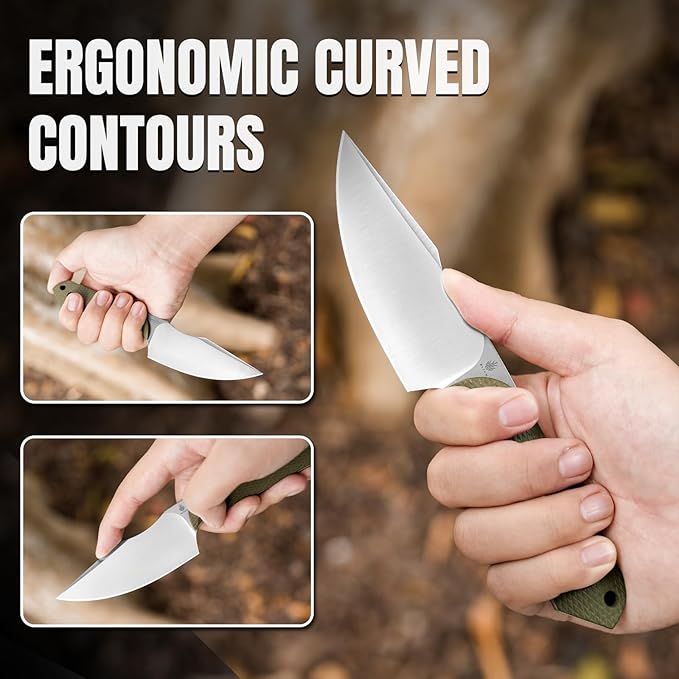Kizer Harpoon Fixed Blade Knife with Sheath, 3.84??D2 Fixed Blade EDC Knife with G10 Handle for Hunting, Camping, Hiking, Survival 1040M1