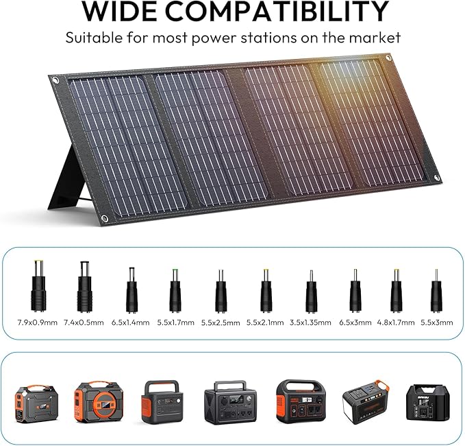 SinKeu Portable Power Station with 40W Portable Solar Panels, LiFePO4 Battery Solar Generator for Home Use, 150W Power Bank with AC Outlet for Camping, RV, Emergency Backup
