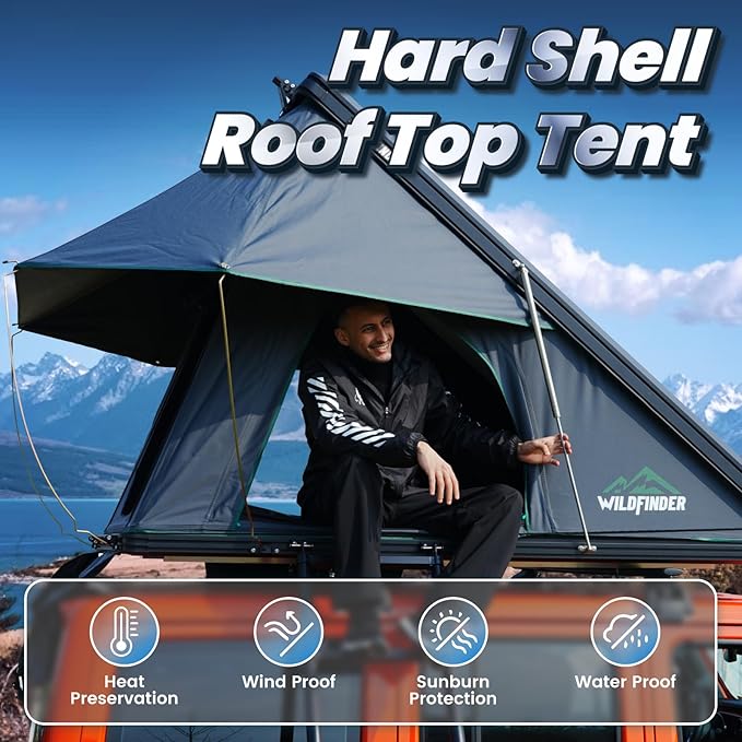 Rooftop Tent Hard Shell Roof Top Tent Hardshell Suitable for Jeep SUV Truck Van,Camping Car Roof for 2-3 Person