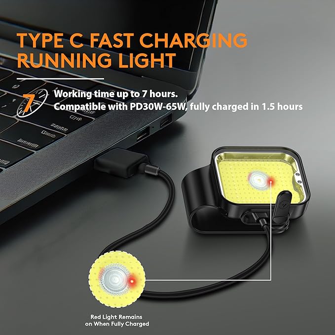 Yls Running Light, Rechargeable Clip on Running Lights, 12 Modes, Motion Sensor, Magnetic, Dog Lights for Night Walking, Camping, Outdoor Adventure