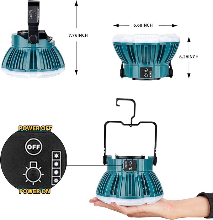 2400LM LED Camping Lantern for Makita 18V LXT Lithium Battery, 24W LED Work Light for Car Repairing , Camping, Emergency and Hurricane, Hiking, Fishing