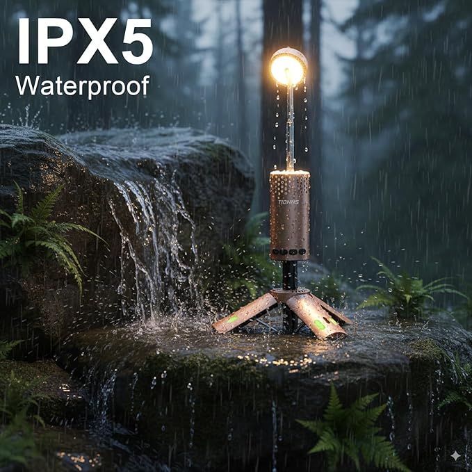 Camping Lights Rechargeable, Detachable Camping Lantern with Stand, Telescopic Waterproof Camp Lamp, Magnetic Work Hanging Light, LED Tent Flashlights for Emergency (Rose Gold)