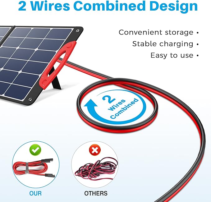 SAE Extension Cable,(16AWG-25FT) Advanced Heavy Duty SAE to SAE Battery Charging Extension Cord for Motorcycle Automotive Power Trolling Motor Travel Trailer Solar Panel SAE Plug