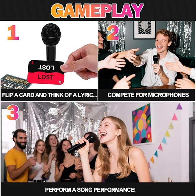 Mity rain Music Party Games - Fast-Paced Music Trivia Card Games for 2-10 Players | Fun Family Games & Adult Card Games with Lyrics ChallengePerfect for Game Night & Music Lovers!