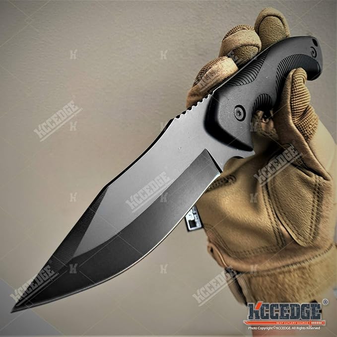 KCCEDGE BEST CUTLERY SOURCE Tactical Knife Hunting Knife Survival Knife 9" Full Tang Fixed Blade Knives Camping Accessories Camping Gear Survival Kit Survival Gear and Equipment Tactical Gear 80213