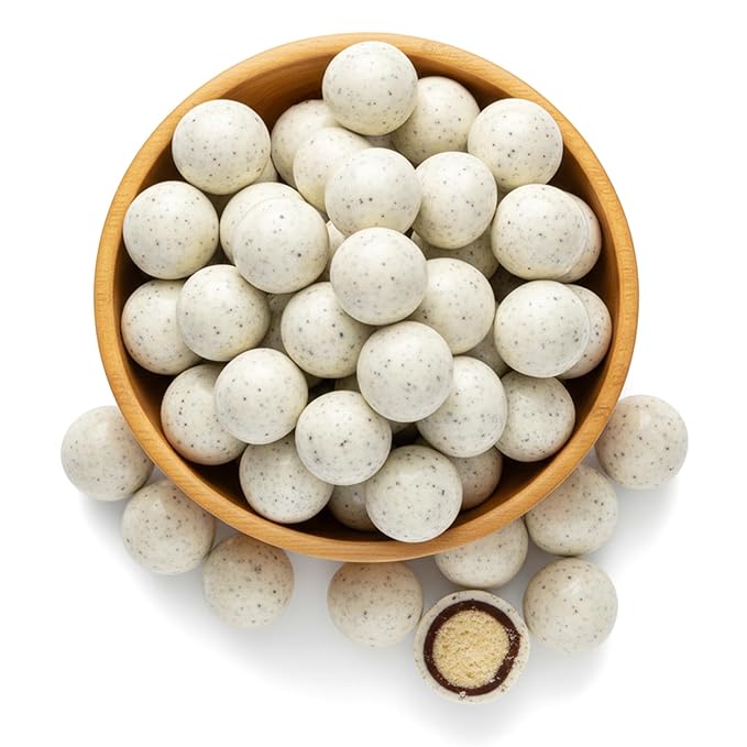 NY Spice Shop Cookies & Creme Chocolate Malt Balls Party Decorations - 1 Pound Malted Milk Ball Candy Birthday Gifts - Chocolates Malted Milk Balls - Dark Chocolate Malt Ball Holiday Snacks