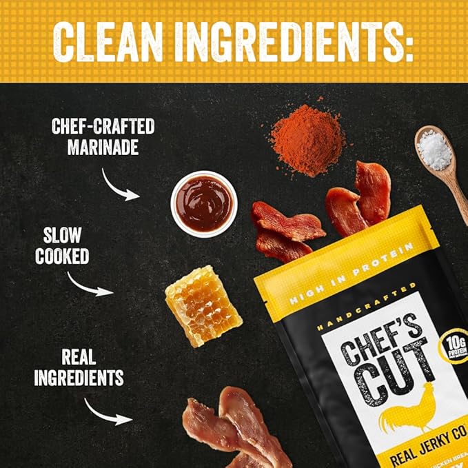 Chef's Cut Real Smoked Chicken Breast Honey Barbecue Jerky, 14 Ounce