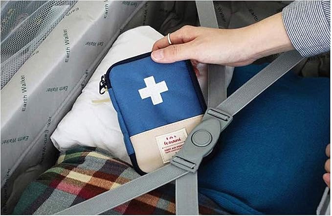 First Aid Bag - First Aid Kit Bag Empty for Home Outdoor Travel Camping Hiking, Mini Empty Medical Storage Bag Portable Pouch (Red & Blue (Small Size))