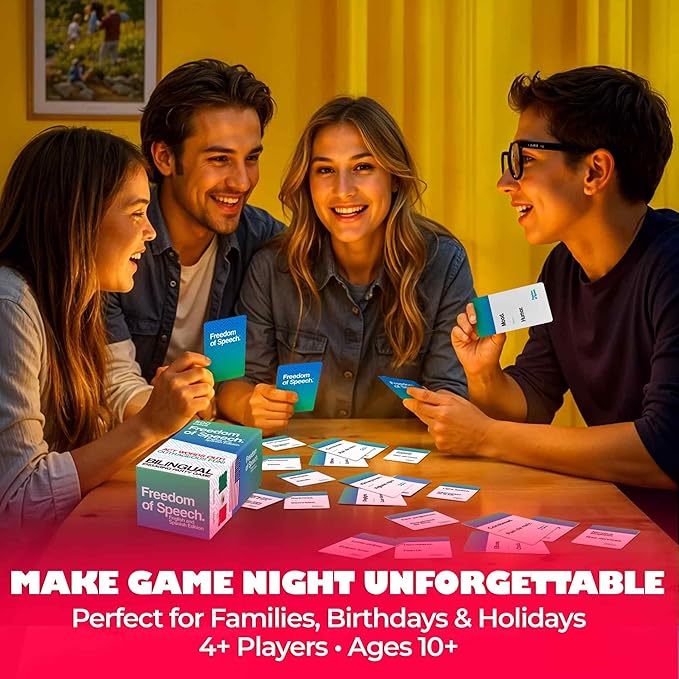 QUOKKA Juegos de Mesa en Español para la Familia ??500 Bilingual Spanish & English Card ??Fun Party Game for Adults and Kids ??Ideal for Game Nights, Dinner Parties, Party Games for Large Groups