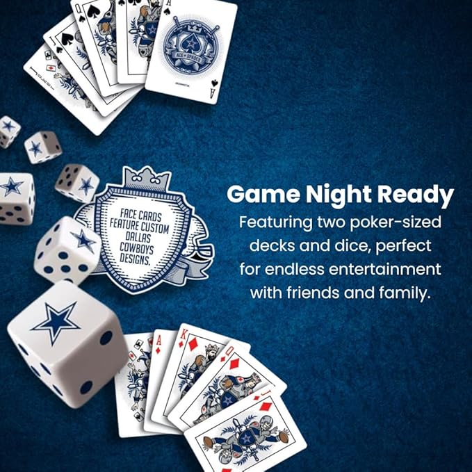 Masterpieces NFL Dallas Cowboys Playing Cards & Dice Set - 2-Pack
