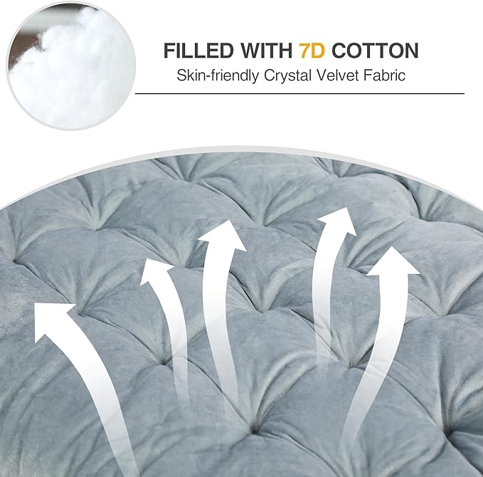 REDCAMP Folding Cot Pads for Sleeping Extra Thick, Soft Comfortable Velvet & Corduroy Cotton Camping Cot Mattress Pad for Backpacking Hiking, Black Blue Brown Grey 75x30 inches