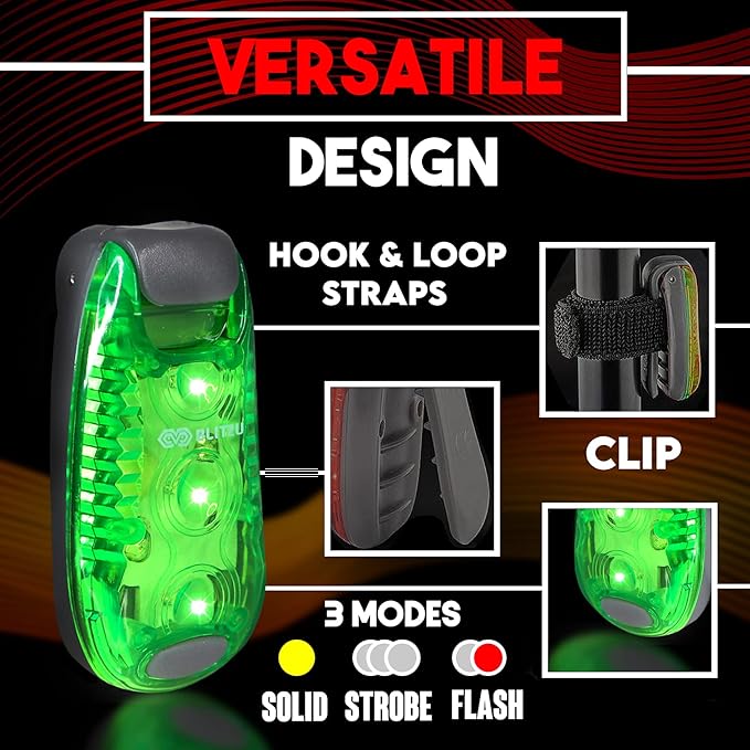 4 Pack LED Safety Light, Clip on Reflective Gear Lights for Walking at Night, Running, Jogging, High Visibility Strobe Light Accessories for Runners, Kids, Hiking, Kayak, Cycling, Camping, Boat