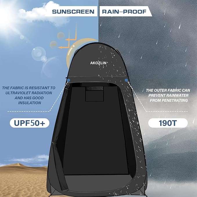 AKOZLIN Portable Pop Up Shower Tent Instant Privacy Dressing Changing Tent Outdoor Shower Room Camp Toilet Tent