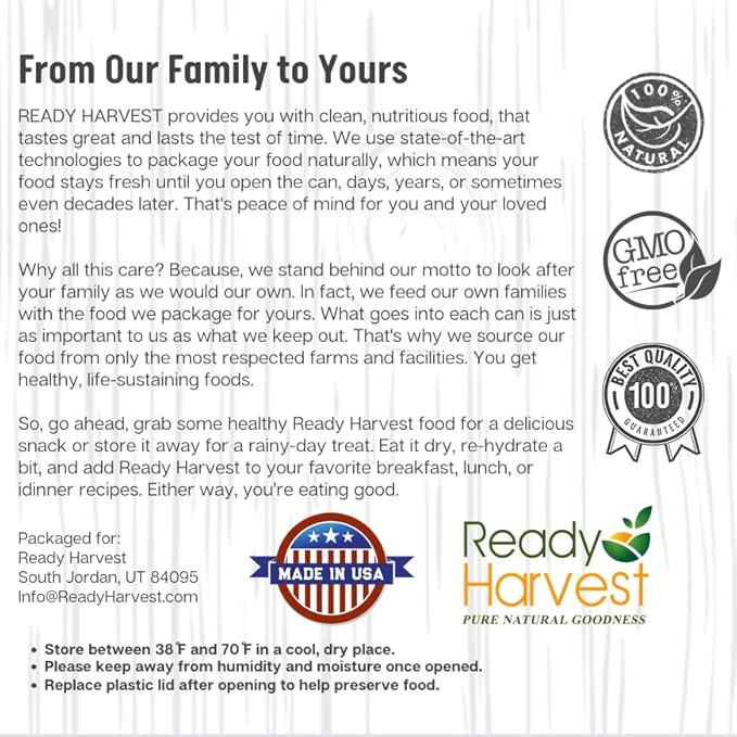 Ready Harvest Emergency Food - Parboiled White Rice | Survival Food | Pantry Staples | #10 Can | 25-Year Shelf Life | 4 lbs | Cans Filled to the Top